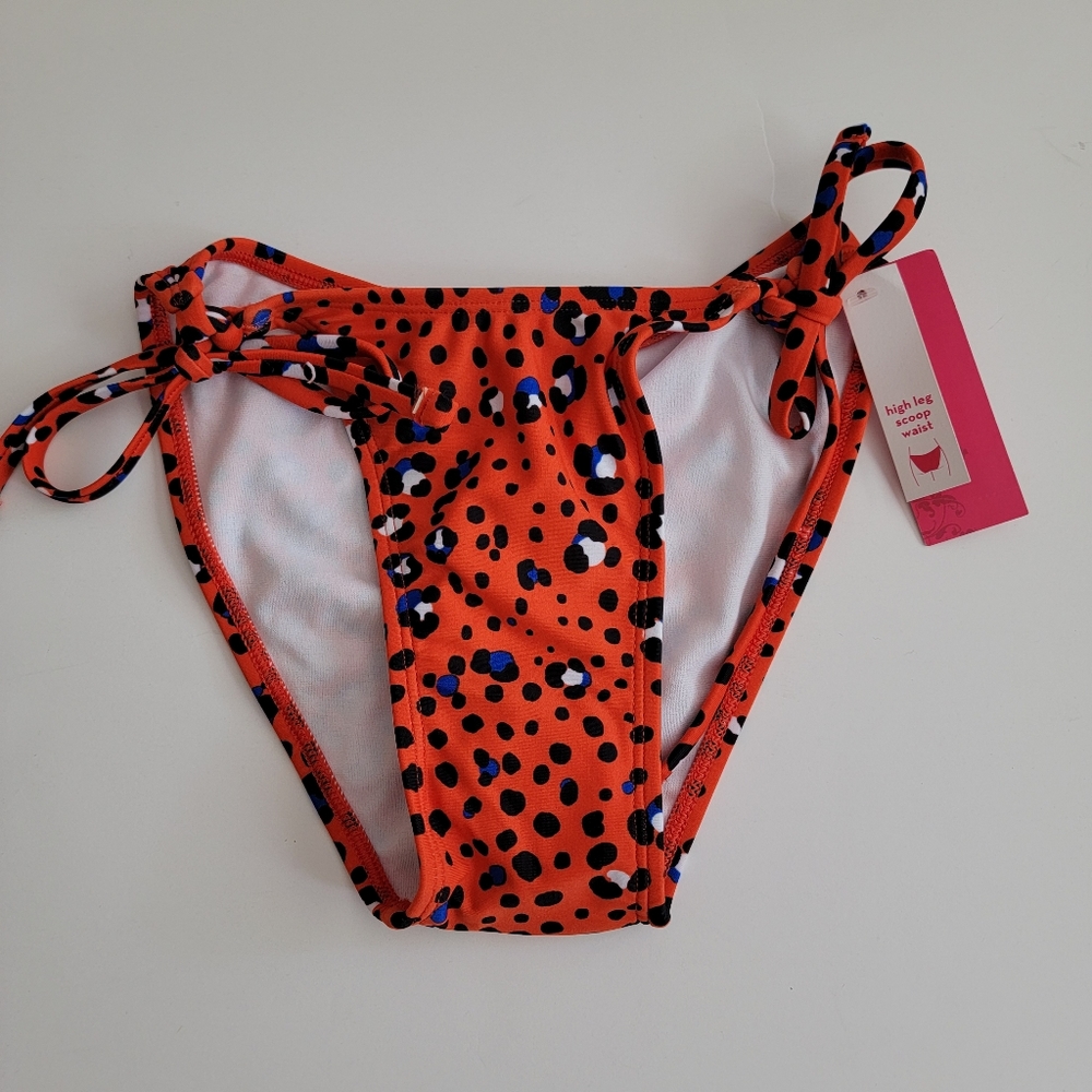 NWT Xhilaration High Leg Scoop Waist Bikini Bottom Size Small